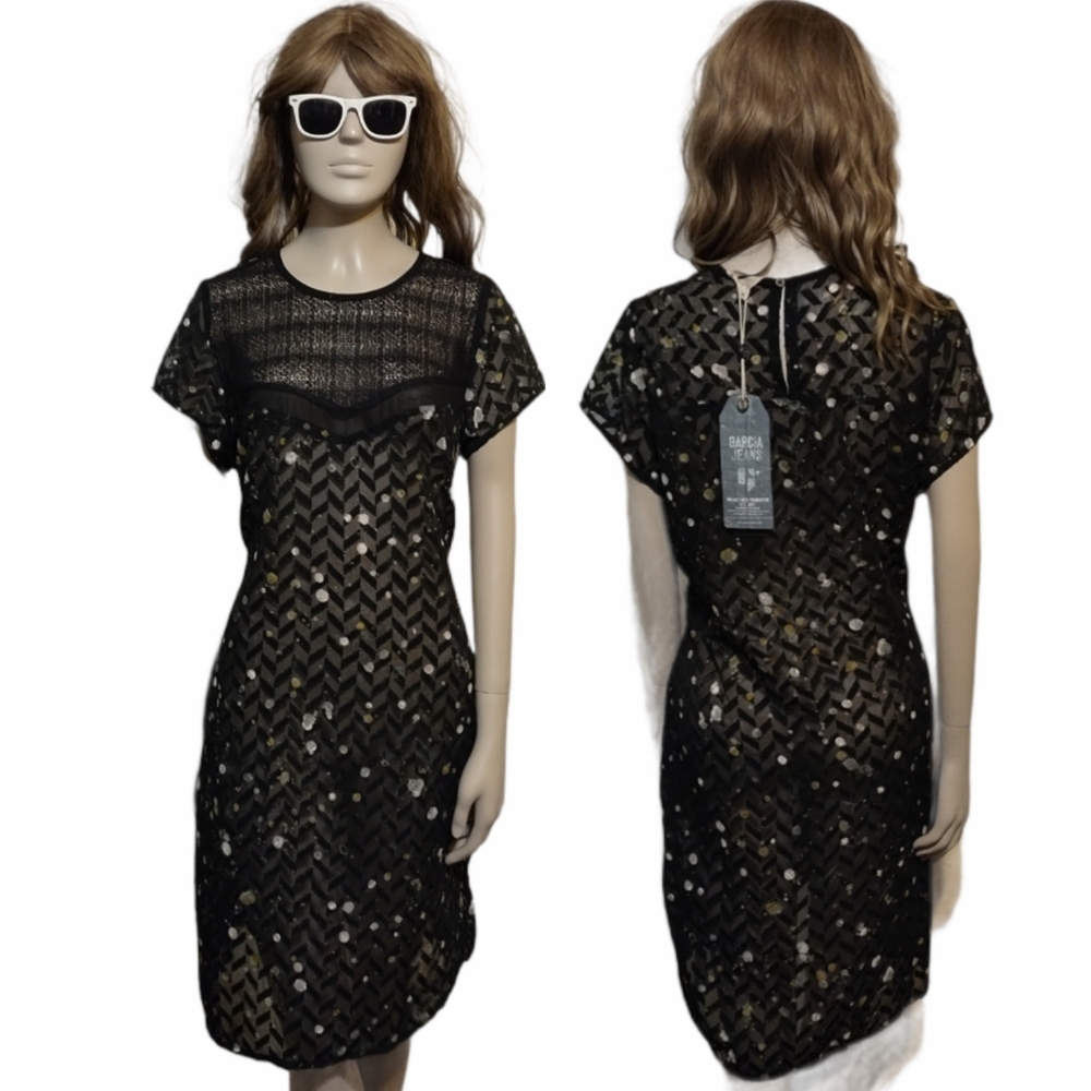 🆕 GARCIA JEANS ⭐️ Sheer Zig-Zag Polka Dot Dress